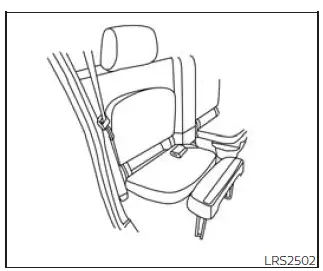 Nissan Frontier King Cab jump seat fully opened seating position for child restraint installation