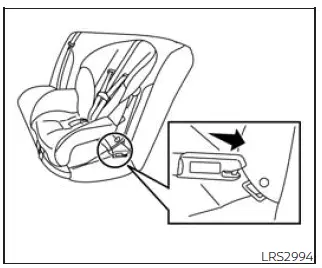 Nissan Frontier forward-facing rigid-mounted LATCH connector installation step 3