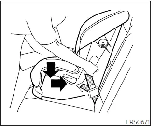 Nissan Frontier tightening forward-facing child restraint LATCH straps step 5