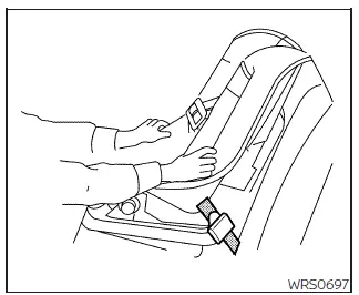 Nissan Frontier forward-facing child restraint stability inspection step 7