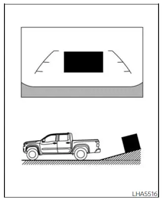 Nissan Frontier Intelligent Around View Monitor backing uphill distance illustration