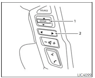 Nissan Frontier steering wheel display control buttons