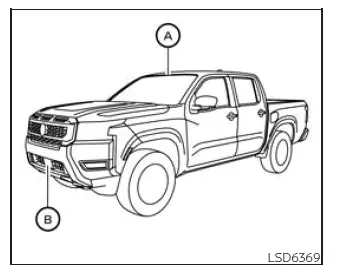 Nissan Frontier AEB with Pedestrian Detection front radar sensor and windshield camera