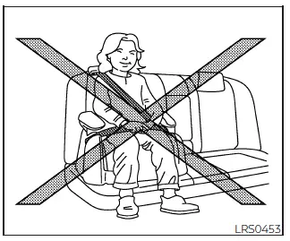 Nissan Frontier child seated in a low-back booster seat