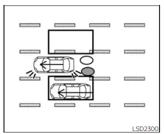 Nissan Frontier BSW vehicle approaching from behind illustration 2