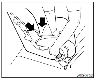 Nissan Frontier tightening rear-facing child restraint installation step 6