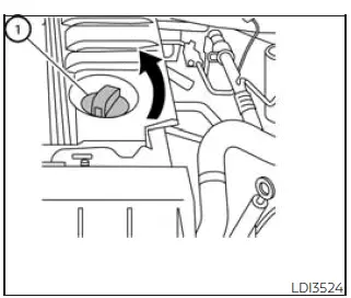 Nissan Frontier engine oil filler cap location