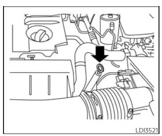 Nissan Frontier engine oil dipstick location for checking oil level