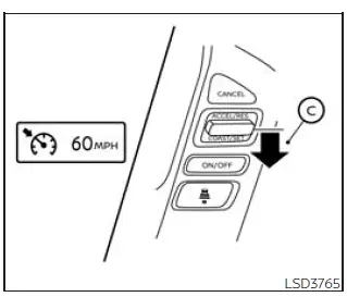 Nissan Frontier setting and adjusting conventional cruise control speed