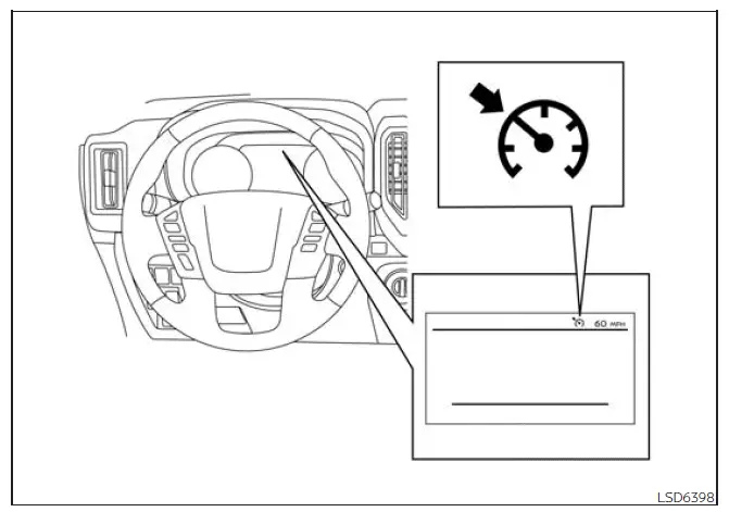 Nissan Frontier cruise control system temporarily disabled warning display