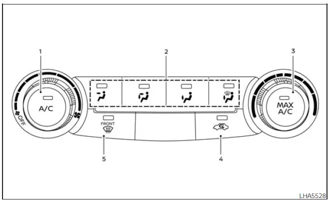 Nissan Frontier manual climate control panel and HVAC controls