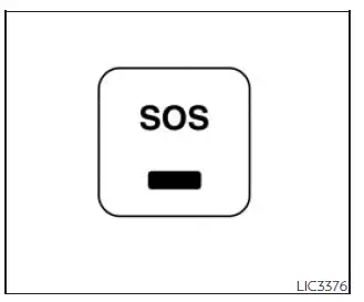 Nissan Frontier Emergency Call SOS button near overhead map lights