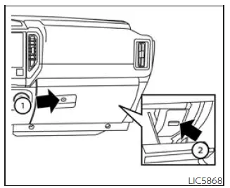 Nissan Frontier extended storage switch inside glove box fuse panel