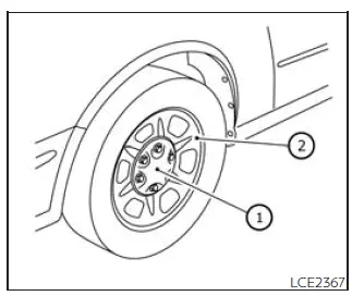 Nissan Frontier bolt-on wheel cap and wheel nut removal