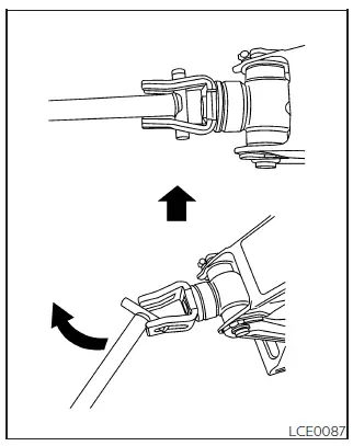Nissan Frontier assembled jacking rod installed into the jack