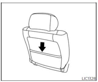 Nissan Frontier passenger seatback storage pocket