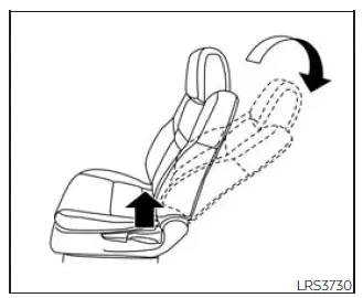 Nissan Frontier seatback reclining adjustment lever