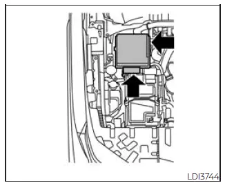 Nissan Frontier engine compartment fuse box cover location
