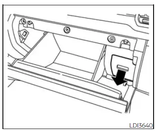 Nissan Frontier passenger compartment fuse box behind glove box