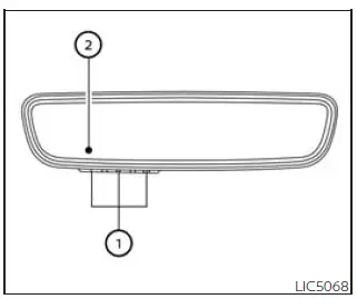 Nissan Frontier HomeLink universal transceiver buttons and indicator lights