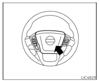 Nissan Frontier steering wheel horn location