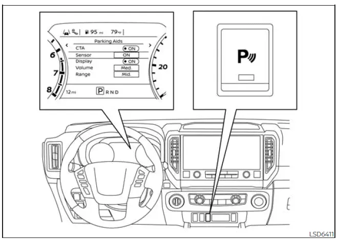 Nissan Frontier Rear Sonar System settings and controls