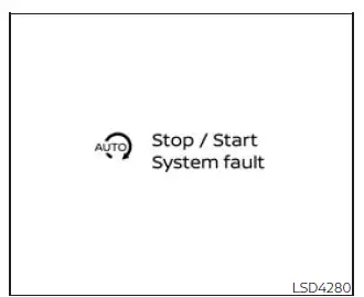 Nissan Frontier Idling Stop System fault warning message