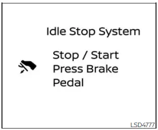 Nissan Frontier Idling Stop guidance display for further brake pedal depression