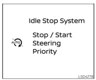 Nissan Frontier Idling Stop guidance display for steering operation detection