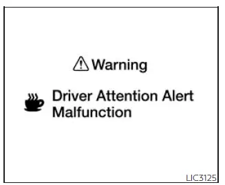 Nissan Frontier Intelligent Driver Alertness system malfunction warning message