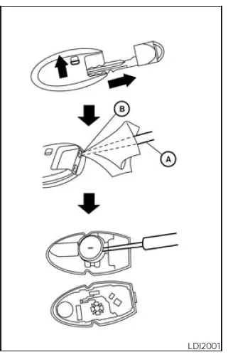 Nissan Frontier Intelligent Key case opening with small flathead screwdriver