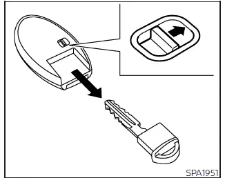 Nissan Frontier Intelligent Key with removable mechanical key