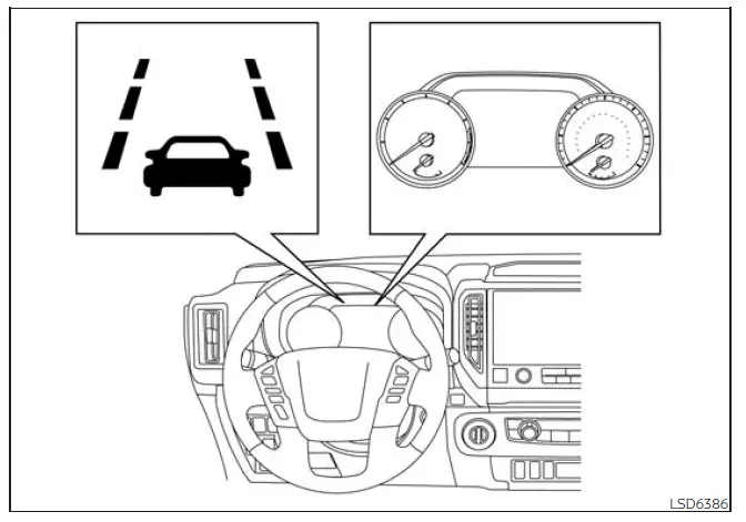 Nissan Frontier LDW system operation display