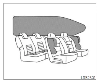 Nissan Frontier side air bag and curtain air bag system location diagram