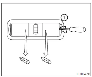 Nissan Frontier map light Type A replacement procedure