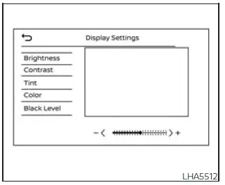 Nissan Frontier Around View Monitor display settings menu