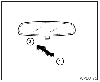 Nissan Frontier manual anti-glare rearview mirror day and night positions