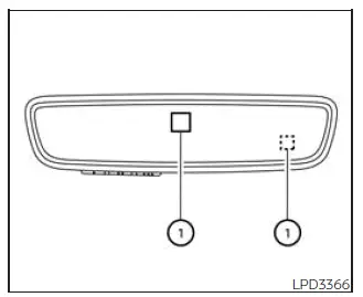 Nissan Frontier automatic anti-glare rearview mirror with light sensors