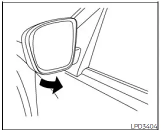 Nissan Frontier manual folding outside mirror