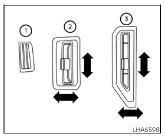 Nissan Frontier dashboard air vents and airflow adjustment controls