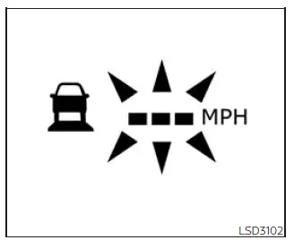 Nissan Frontier ICC warning display when cruise control speed cannot be set