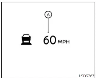 Nissan Frontier ICC set speed indicator while passing another vehicle in vehicle-to-vehicle distance control mode