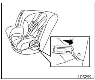 Nissan Frontier forward-facing child restraint rigid-mounted LATCH installation step 2