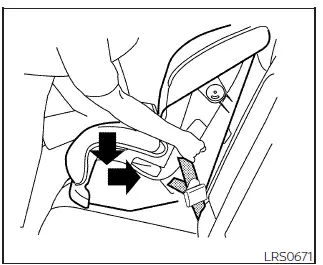 Nissan Frontier tightening forward-facing child restraint LATCH straps step 4