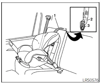 Nissan Frontier rear bench seat top tether strap routing and anchor point