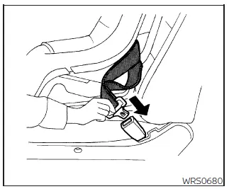 Nissan Frontier forward-facing child restraint seat belt routing step 4