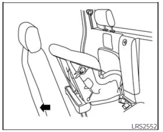 Nissan Frontier rear-facing child restraint positioning on jump seat step 2