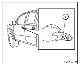Nissan Frontier exterior door handle request switch