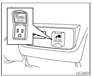 Nissan Frontier 120V power outlet in center console