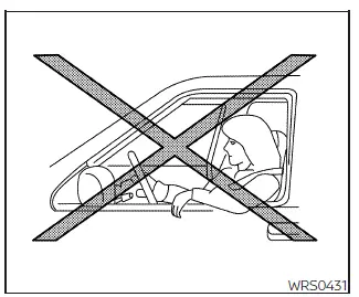 Nissan Frontier warning against leaning on door near side air bag